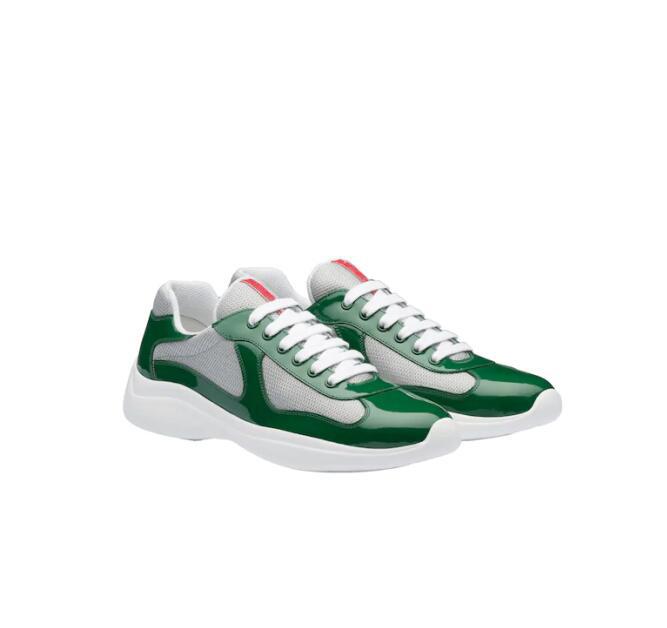 New America'S Cup Bike Fabric Sneakers Patent Leather Flat Trainers Rubber trim Designer Sneakers Mesh Lace-up Nylon Casual Shoes With Box, Black
New America'S Cup Bike Fabric Sneakers Patent Leather Flat Trainers Rubber trim Designer Sneakers Mesh Lace-up Nylon Casual Shoes With Box, Black