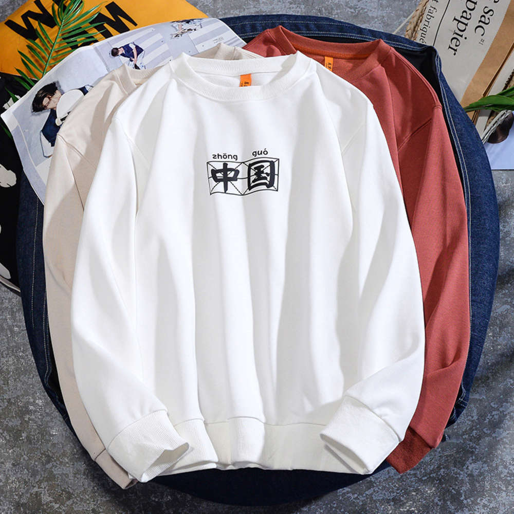 2020 spring and autumn fashion printed round neck top loose men's casual Pullover, Black 
2020 spring and autumn fashion printed round neck top loose men's casual Pullover, Black