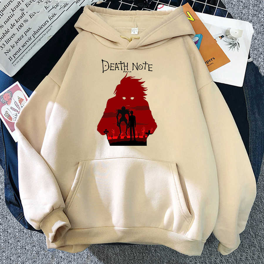 Japanese Anime Death Note Hoodie Men Fleece Sweatshirt Sudadera Ryuk Shinigami Hooded Harajuku Kawaii Sportswear Manga Hoodies 210813
