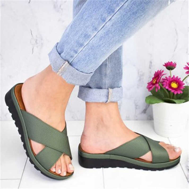 Women Summer Slippers Casual Ladies Sandals Platform Non-slip Female Shoes Soft Wedge Outdoor Women Slippers Dropshipping Shoes Y0608