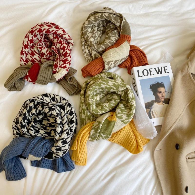 Scarves Korean Style Winter Women Scarf Wool Knitted For Thick Warm Casual High Quality Houndstooth Colorful
Scarves Korean Style Winter Women Scarf Wool Knitted For Thick Warm Casual High Quality Houndstooth Colorful