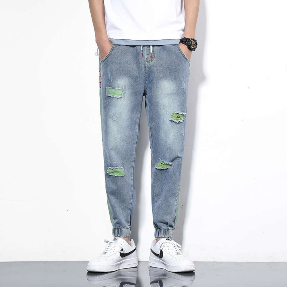 2021 Korean new jeans comfortable low waist straight casual hole trend men's pants, Blue
2021 Korean new jeans comfortable low waist straight casual hole trend men's pants, Blue