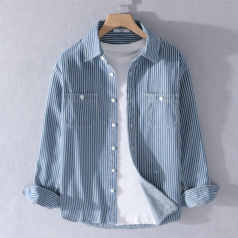 2021 100% Autumn Cotton From Blue Stripe of the with Long Sleeves Comfortable for Casual Men Striped Shirts Men's Ilqi
2021 100% Autumn Cotton From Blue Stripe of the with Long Sleeves Comfortable for Casual Men Striped Shirts Men's Ilqi