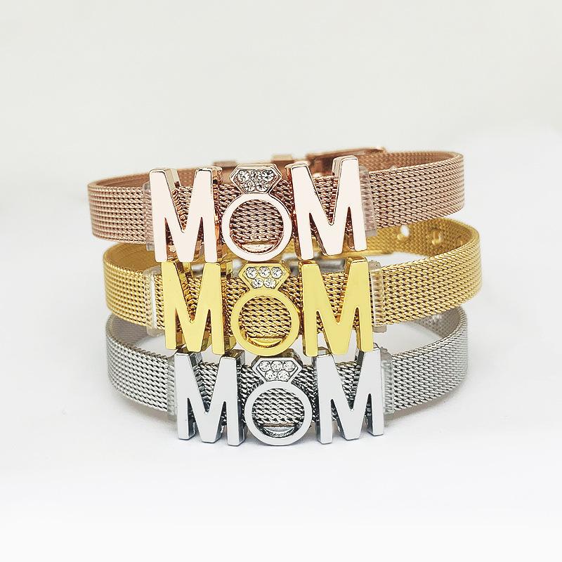 Bangle High Quality Stainless Steel Mesh Watch Bracelet Titanium Letter MOM Chain Mother's Day Gift Wristband Bangles Jewelry
Bangle High Quality Stainless Steel Mesh Watch Bracelet Titanium Letter MOM Chain Mother's Day Gift Wristband Bangles Jewelry