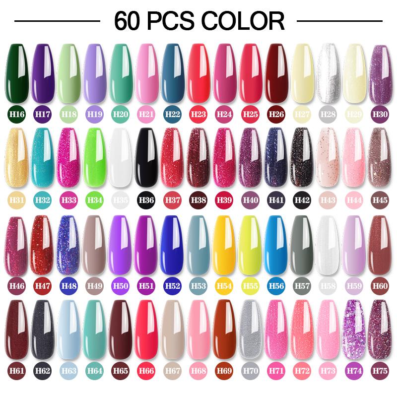 Nail Art Kits Limegirl Multiple Colour Gel Polish Set 80 Colors Semi Permanent UV Led Varnish Soak Off Lacquers Base Top Coat