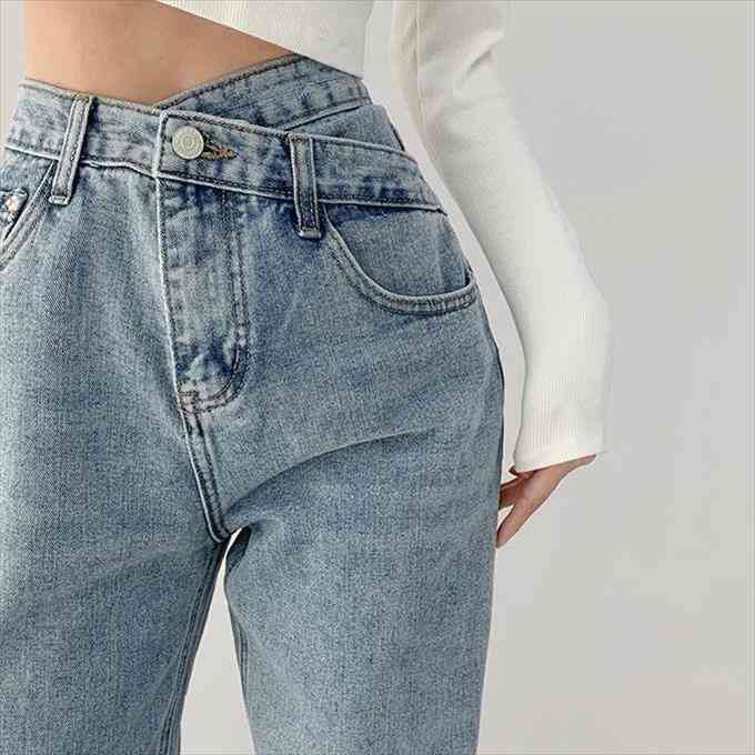 pants high waist cross straight-leg womens jean trousers pantalones vaqueros mujer, Blue
pants high waist cross straight-leg womens jean trousers pantalones vaqueros mujer, Blue