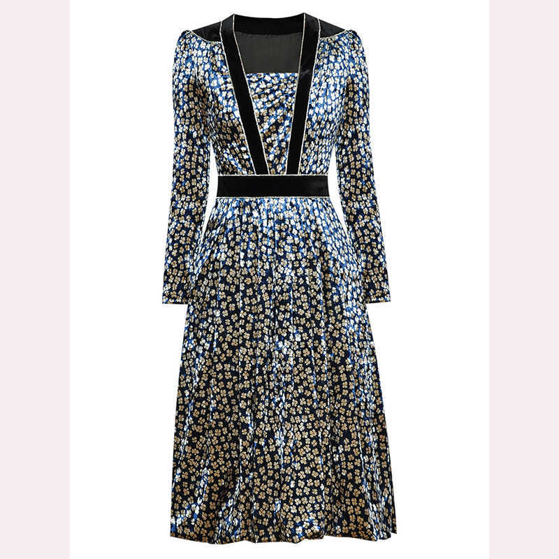 HIGH QUALITY est Fashion Runway Dress Women's Square Collar Long Sleeve Beaded Velvet Printed With Diamonds 210526, Blue
HIGH QUALITY est Fashion Runway Dress Women's Square Collar Long Sleeve Beaded Velvet Printed With Diamonds 210526, Blue