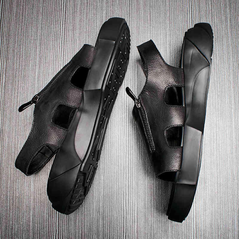 Slippers Thick bottom sandals men's fashion frosted leather outdoor breathable high top zipper ROMAN SANDALS in GDQS, 1# shoe box
Slippers Thick bottom sandals men's fashion frosted leather outdoor breathable high top zipper ROMAN SANDALS in GDQS, 1# shoe box