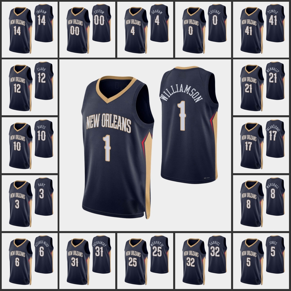 Men New Orleans Pelicans''Zion Williamson Brandon Ingram Gary Clark Didi Louzada Devonte''Graham Josh Hart 75th Anniversary Diamond Custom Navy Jersey
Men New Orleans Pelicans''Zion Williamson Brandon Ingram Gary Clark Didi Louzada Devonte''Graham Josh Hart 75th Anniversary Diamond Custom Navy Jersey