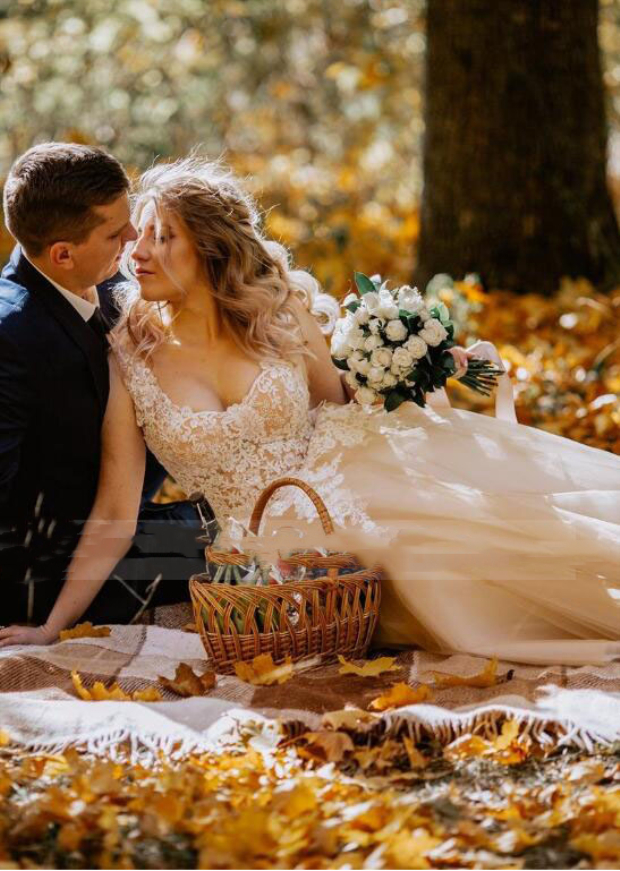 Elegant Plus Size Light Champagne Country Wedding Dresses A-e V-neck Sleeveless or Length Lace Appliques Long Tulle Bridal Gowns Back Corset Vestidos