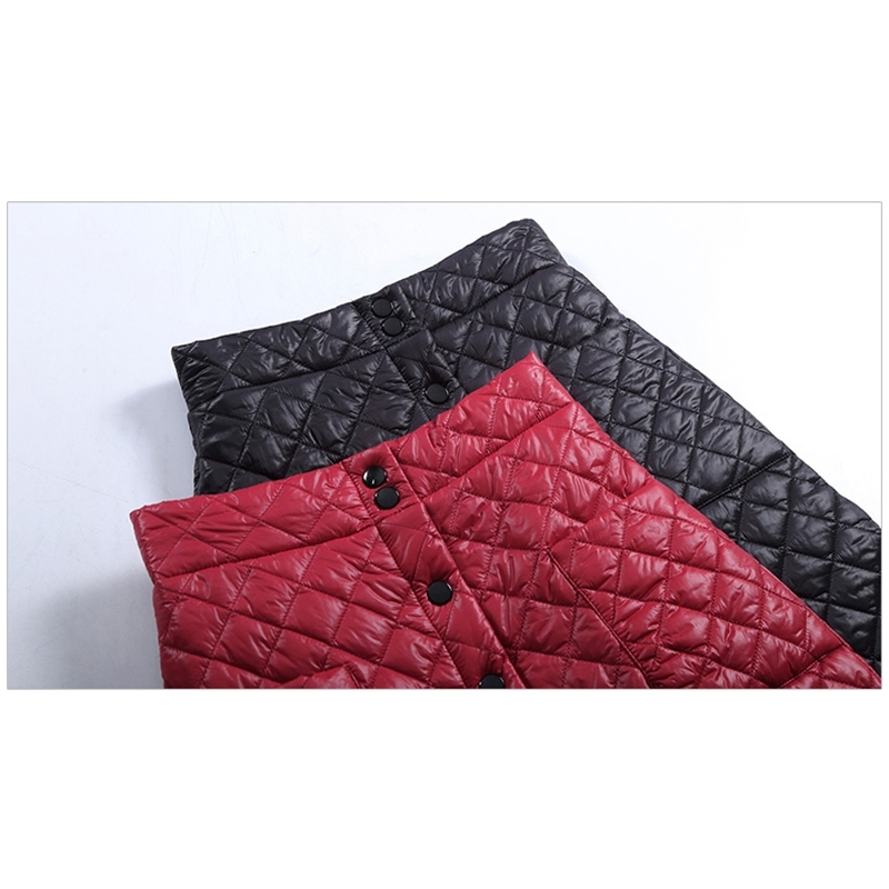 Winter Arrival Womens Rhombus Down Skirt ALine High Waist Buttons Thick And Warm KneeLength Skirt Office Lady B99610K 210306