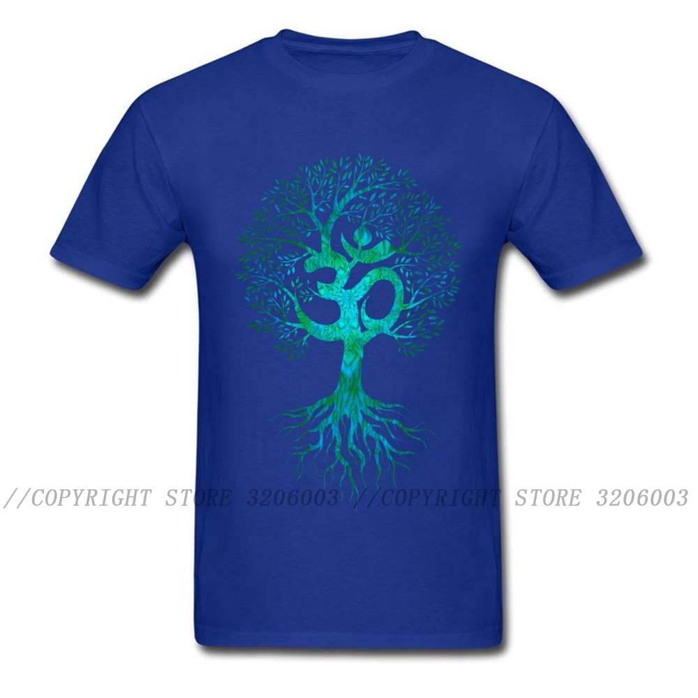 Men Tshirt Om Tree Of Life T Shirt Black T-shirt Europe Tops Tees Cotton Fabric Slim Fit Thanksgiving Day Clothes Birthday Gift 210225