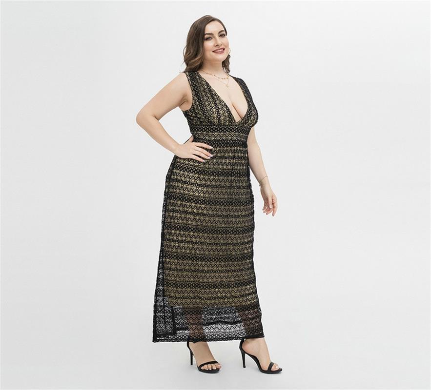 Plus Size Dresses Dress Women Summer 2021 Lace 4XL Evening Deep V Long Sleeveless And Ankle Length Knitted Stitching Pure Color Elegant, Black dress
Plus Size Dresses Dress Women Summer 2021 Lace 4XL Evening Deep V Long Sleeveless And Ankle Length Knitted Stitching Pure Color Elegant, Black dress