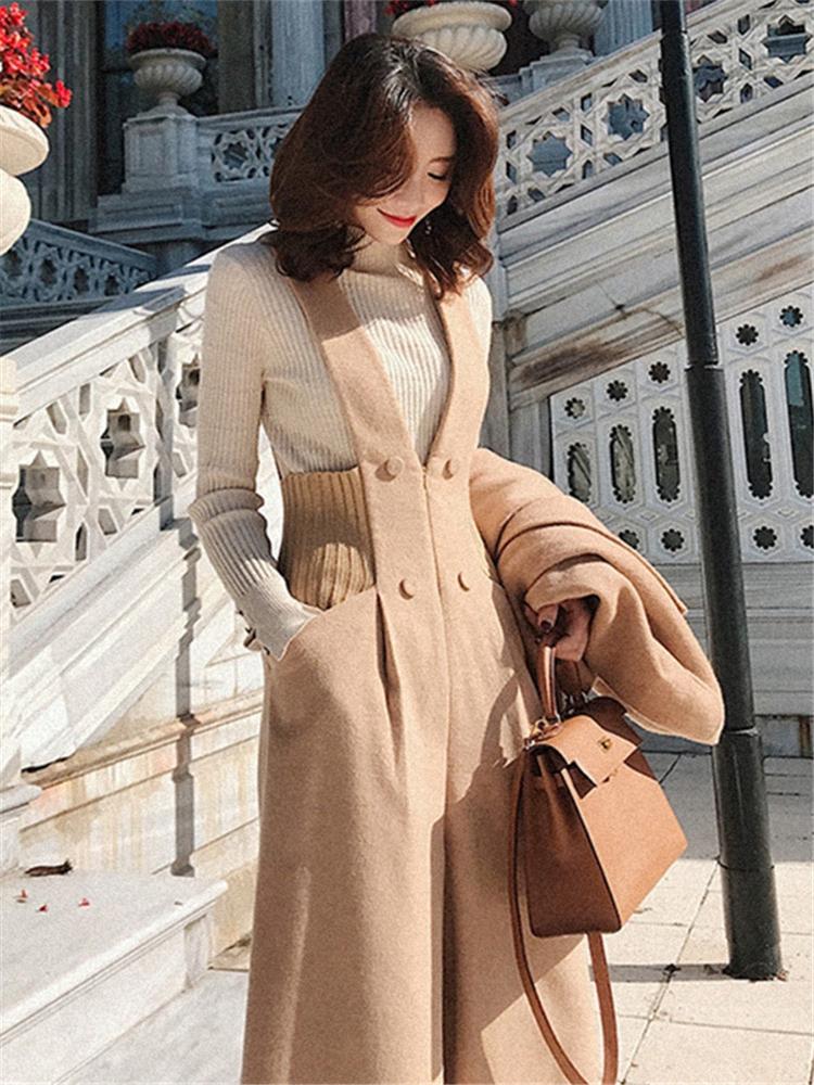 Women's Two Piece Pants Women 2022 Spring Autumn Overalls Set Female Pullover Sweater Top And Strap Long Suits Fashion Clothes Sets J125, White
Women's Two Piece Pants Women 2022 Spring Autumn Overalls Set Female Pullover Sweater Top And Strap Long Suits Fashion Clothes Sets J125, White