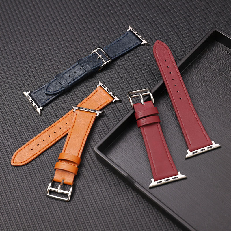 Business Real Leather Loop Bracelet Belt Band for Apple Watch 6 SE 5 4 42MM 38MM 44MM 40MM Strap on Smart iWatch 3 2 1 Watchband7684479