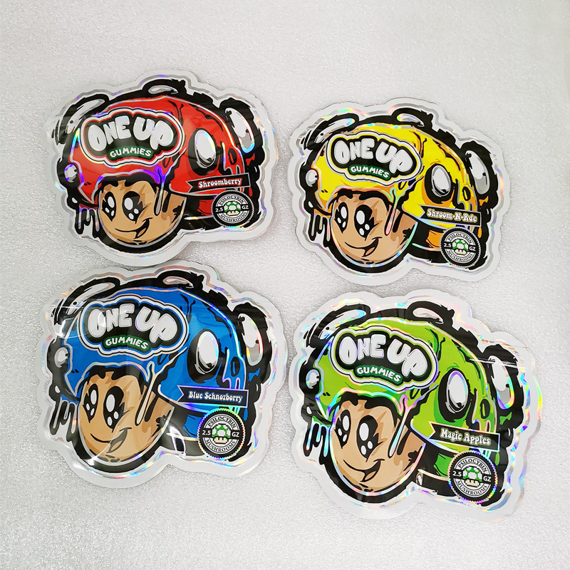 one up mylar shaped bag Secret three-dimensional image cartoon head irregular 4 color resealable zipper gummies edibles packaging 2022 popular hot custom your own
one up mylar shaped bag Secret three-dimensional image cartoon head irregular 4 color resealable zipper gummies edibles packaging 2022 popular hot custom your own