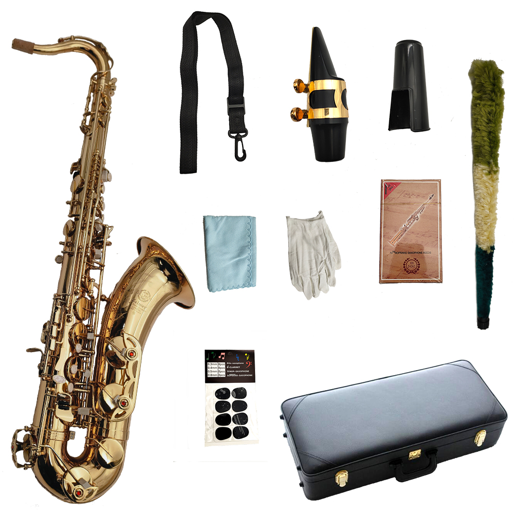 Mark VI Tenor Saxophone Bb Tune Brass Plated Lacquer Gold Woodwind Instrument With Case Golves Accessories