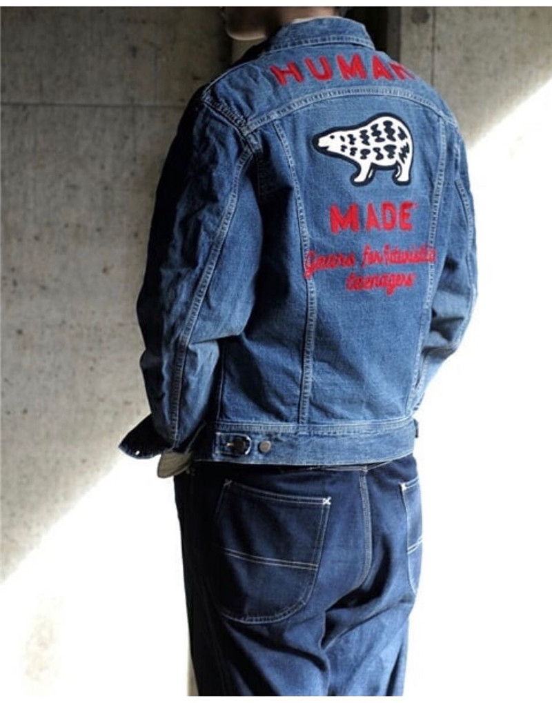New 2021 Ss Latest Embroidered Polar Bear Human Made Denim Work Jackets Men Women Top Streetwear Fashion Cowboy Men's Jean Jacket 7xnz NBHD, Blue
New 2021 Ss Latest Embroidered Polar Bear Human Made Denim Work Jackets Men Women Top Streetwear Fashion Cowboy Men's Jean Jacket 7xnz NBHD, Blue