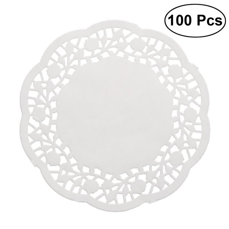 100pcs Disposable Cake Paper Oil-Absorbing White Lace Paper Doilies Cake Box Liner Packaging Pad 4.5" (Random Grain Style
100pcs Disposable Cake Paper Oil-Absorbing White Lace Paper Doilies Cake Box Liner Packaging Pad 4.5" (Random Grain Style