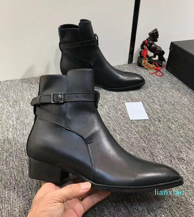 Men Combat Boots Dersert Shoes Cow Leather Fashion Short Martin Boost Mens Western Boots
