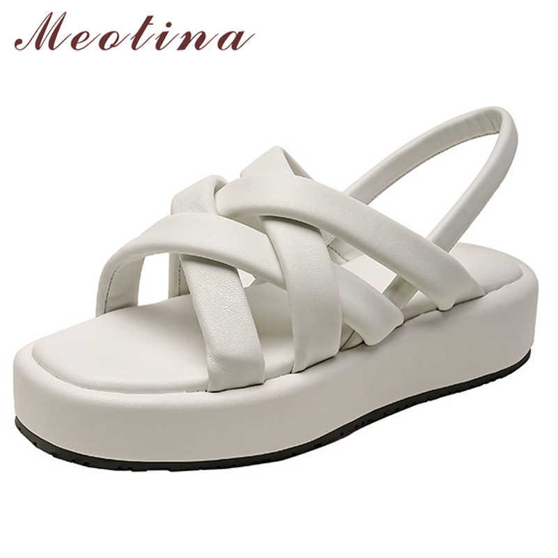 Meotina Gladiator Shoes Women Genuine Leather Sandals Flat Platform Sandals Square Toe Sheepskin Ladies Footwear Summer White 40 210608, Black
Meotina Gladiator Shoes Women Genuine Leather Sandals Flat Platform Sandals Square Toe Sheepskin Ladies Footwear Summer White 40 210608, Black