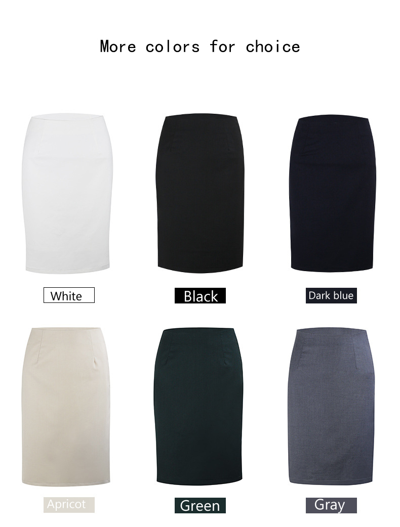 Elegant Womens Pencil Skirt Fashion Korean OL Style Plus Size High Waist Knee Length Work Office Bodycon Skirt 210306
