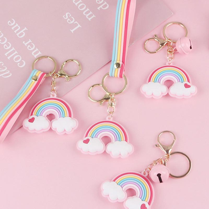Keychains Simulation Rainbow Cloud Keychain Cute Alloy Bell Pendant For Women Girl Kids Bag Keyring Ornament Gifts
Keychains Simulation Rainbow Cloud Keychain Cute Alloy Bell Pendant For Women Girl Kids Bag Keyring Ornament Gifts