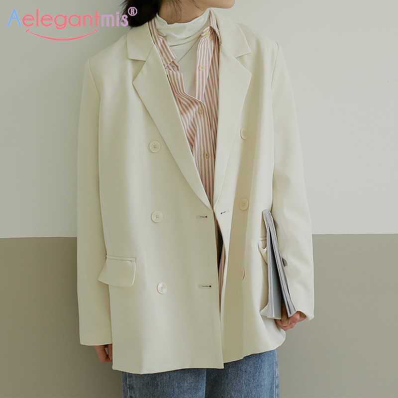 Aelegantmis Korean Loose Office Lady Blazer Coat Women Casual Vintage Suit Jacket Female Double Breasted Outwear Chic OL 210607, White
Aelegantmis Korean Loose Office Lady Blazer Coat Women Casual Vintage Suit Jacket Female Double Breasted Outwear Chic OL 210607, White