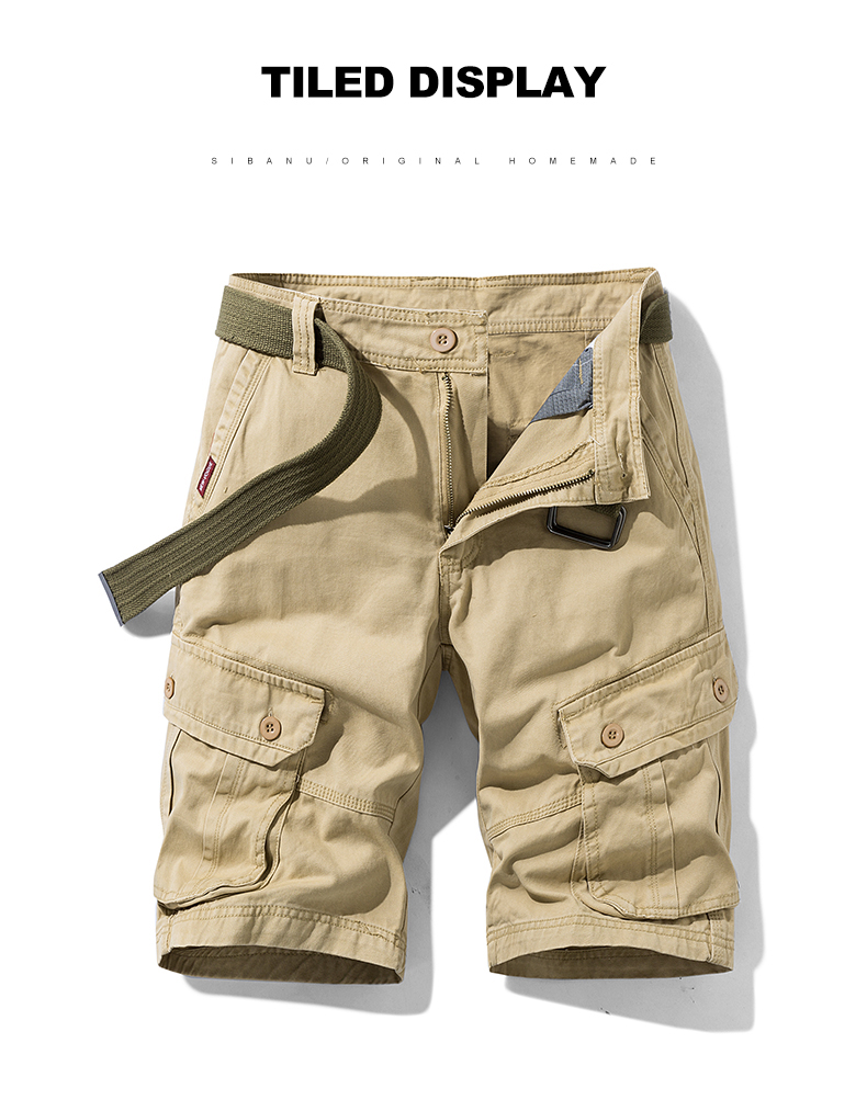 Men's Shorts Summer Men's Cargo Shorts Mens Casual Cotton Shorts Male Loose Multi-Pocket Bermuda Masculina Brand Work