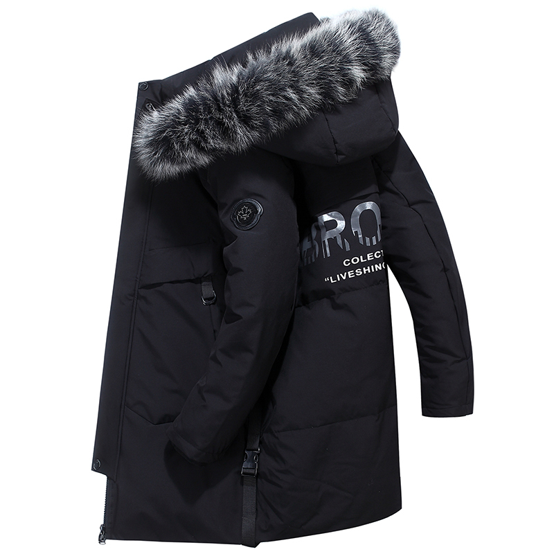 -40 Celsius Deep Winter 80% White Duck Down Jacket Men Real Fur Collar Thicken Outwear Waterproof Long Down Coat Men Overcoat 201225