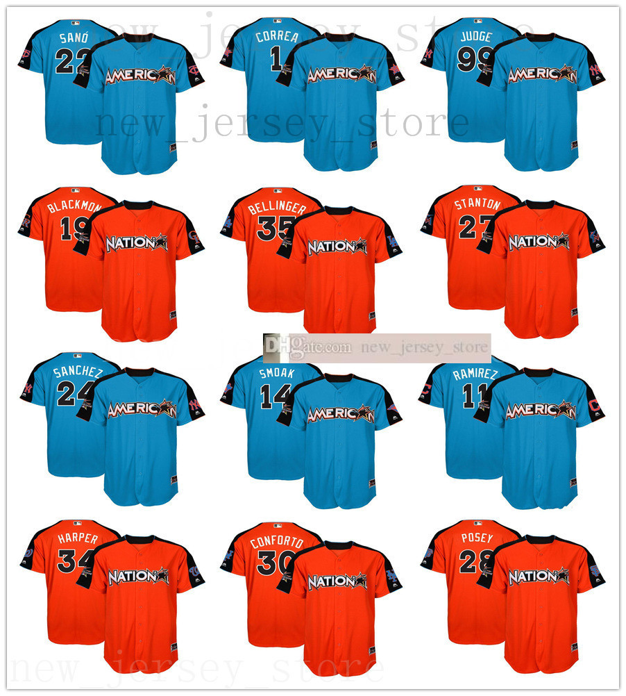 2017 All-Star Game Jerseys Stitched Sale 24 Sanchez 28 Posey 34 Harper 1 Correa 12 Lindor 35 Bellinger 99 Judge Smoak Molina Jersey
2017 All-Star Game Jerseys Stitched Sale 24 Sanchez 28 Posey 34 Harper 1 Correa 12 Lindor 35 Bellinger 99 Judge Smoak Molina Jersey