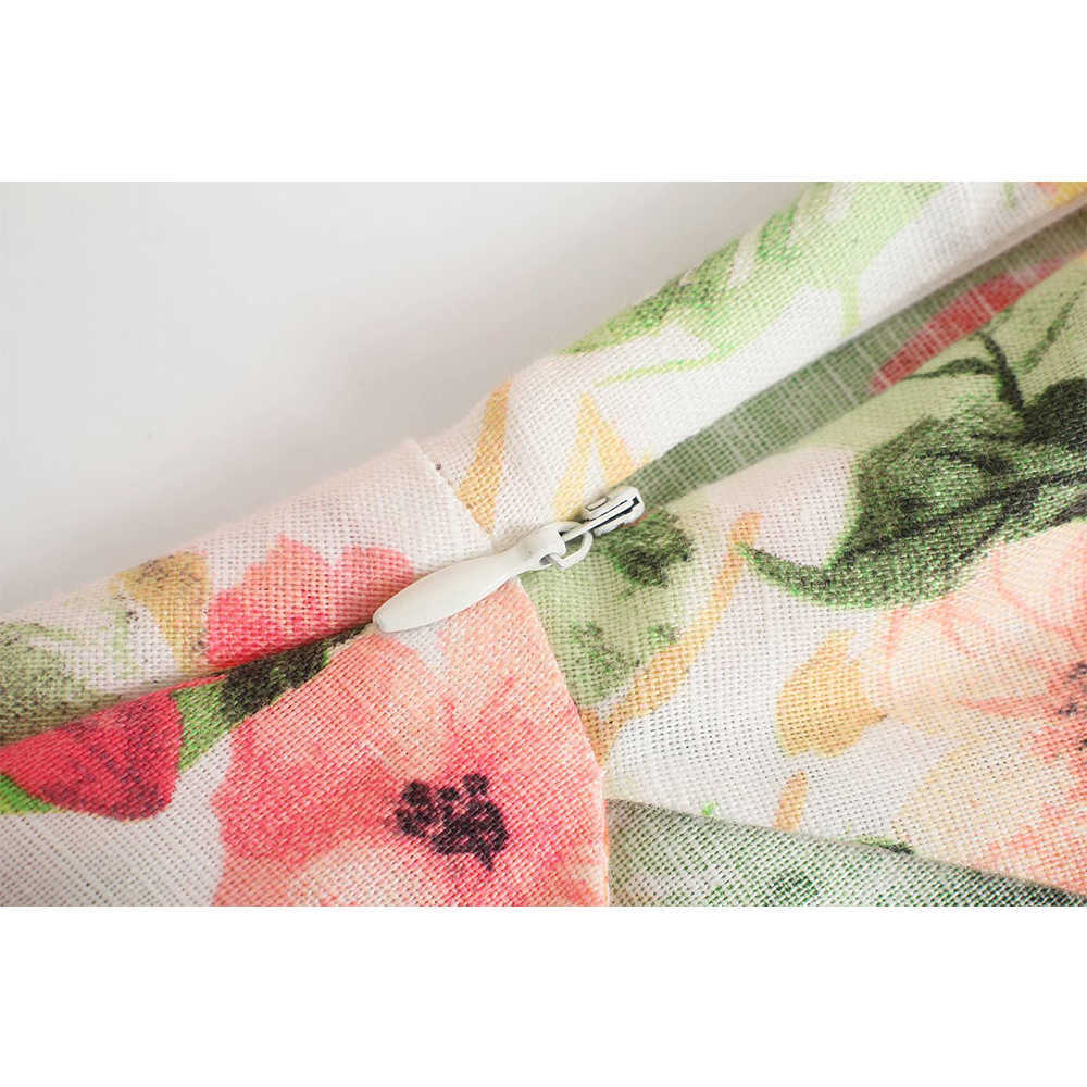 Summer Women Floral Printed Back waist hollow Dress elegant Casual Fashion Vintage Chic Lady Woman Short Sundress 210709