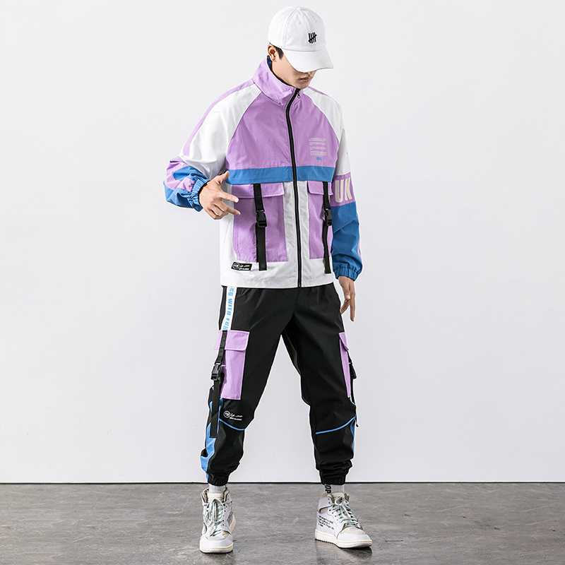 Men Sets Hip Hop trousersjacket Suits Fashion High Street Tees Summer Streetwear Joggers Trousers Set Fashion men's sportswear 201210