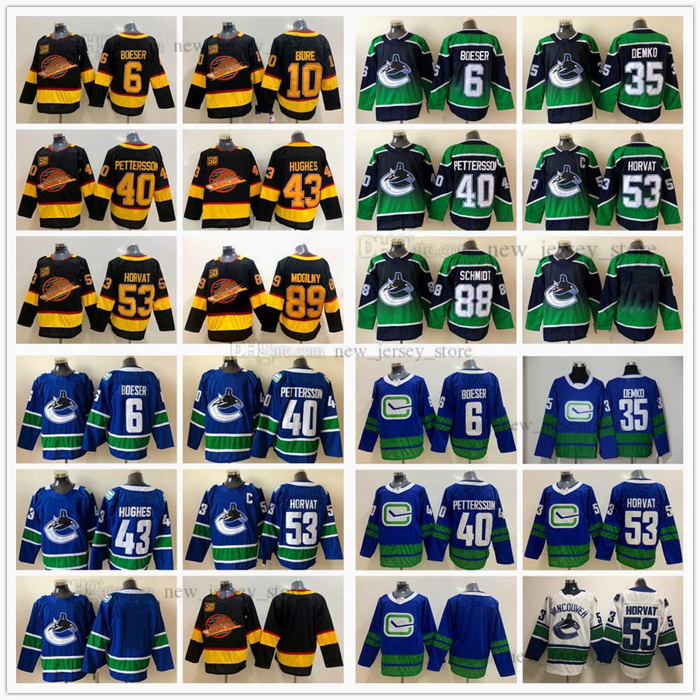 2021 Reverse Retro Ice Hockey 53 Bo Horvat Jerseys 50th Patch Black 43 Quinn Hughes 40 Elias Pettersson 6 Brock Boeser 10 Pavel Bure 89 Alexander Mogilny Jersey, As picture
2021 Reverse Retro Ice Hockey 53 Bo Horvat Jerseys 50th Patch Black 43 Quinn Hughes 40 Elias Pettersson 6 Brock Boeser 10 Pavel Bure 89 Alexander Mogilny Jersey, As picture