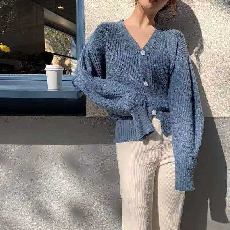 Women Long Sleeve Knitted Cardigan Autumn and Winter Plus Size Loose Solid Women's Sweater Single Breasted Female Cardigan 11636 210528wtt