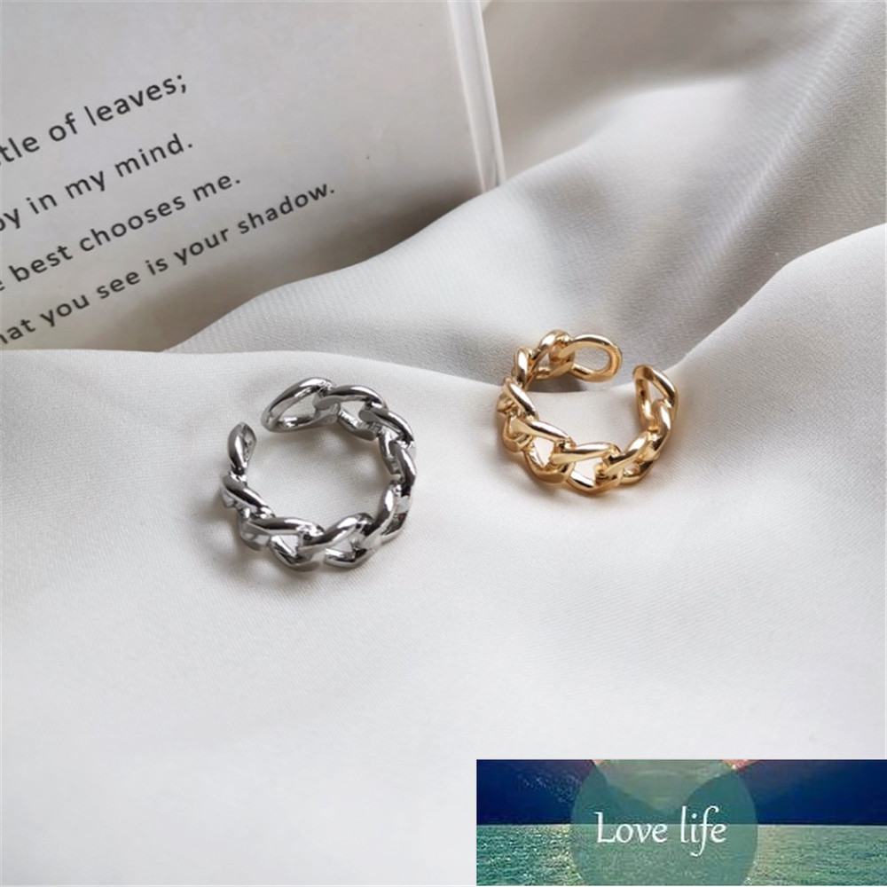 Simple Design Silver Color Metal Chain Open Ring For Women Hiphop Round Hollow Finger Rings Hipster Party Fashion Jewelry A964 Factory price expert de