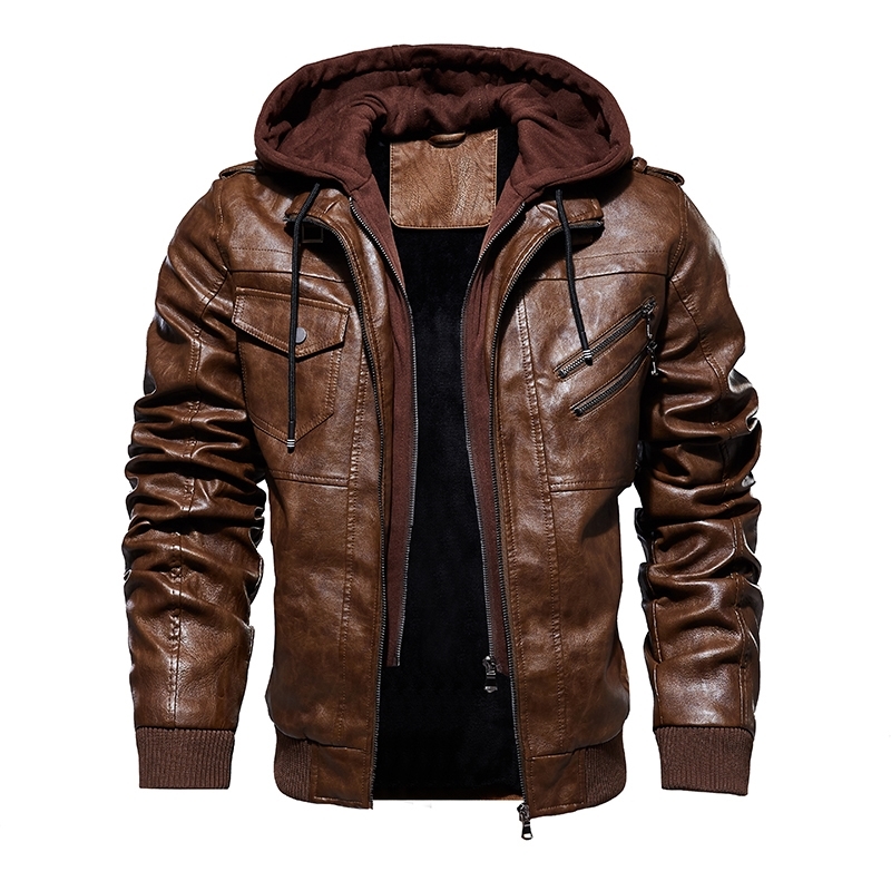 Fashion Motorcycle Leather Jacket Men Autumn Winter Leather Jackets Dropshipping European size T200106