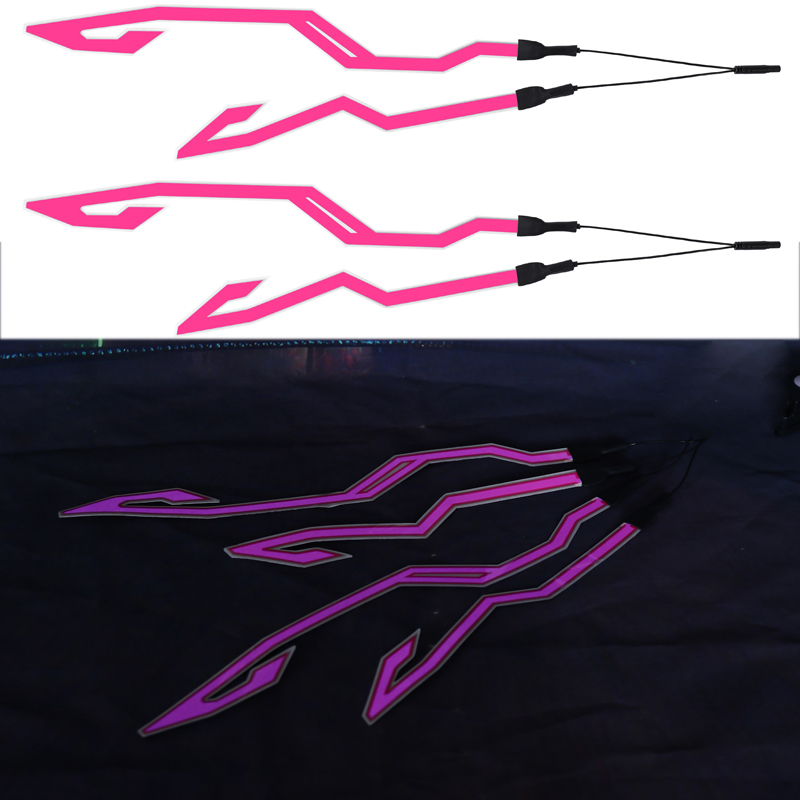 2pcs/set Motorcycle Stickers Helmet Lights Waterproof Lighting Strip EL Flashing LED Durable Kit Bar DIY Light Kits