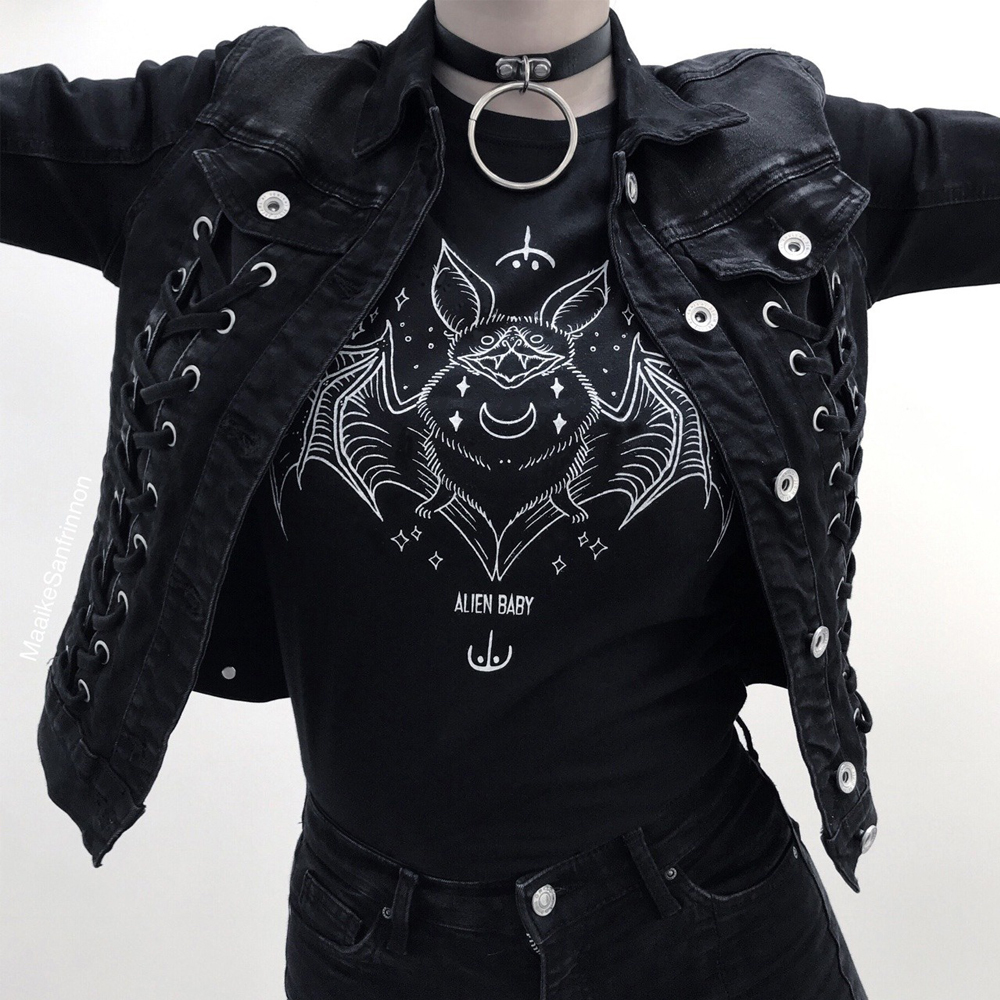 Fashion Gothic Horror Black T shirt Unisex Men Women Hallowmas Gfit Graphic Tees Hipster Harajuku Short Sleeves Grunge Tops Tee 210306