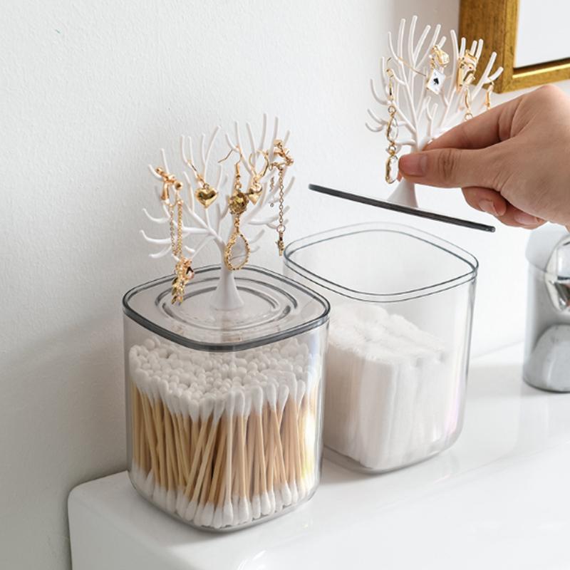Storage Boxes & Bins Desktop Cotton Swab Box With Small Tree Rack Transparent Organizer Jar Canister Home, White
Storage Boxes & Bins Desktop Cotton Swab Box With Small Tree Rack Transparent Organizer Jar Canister Home, White