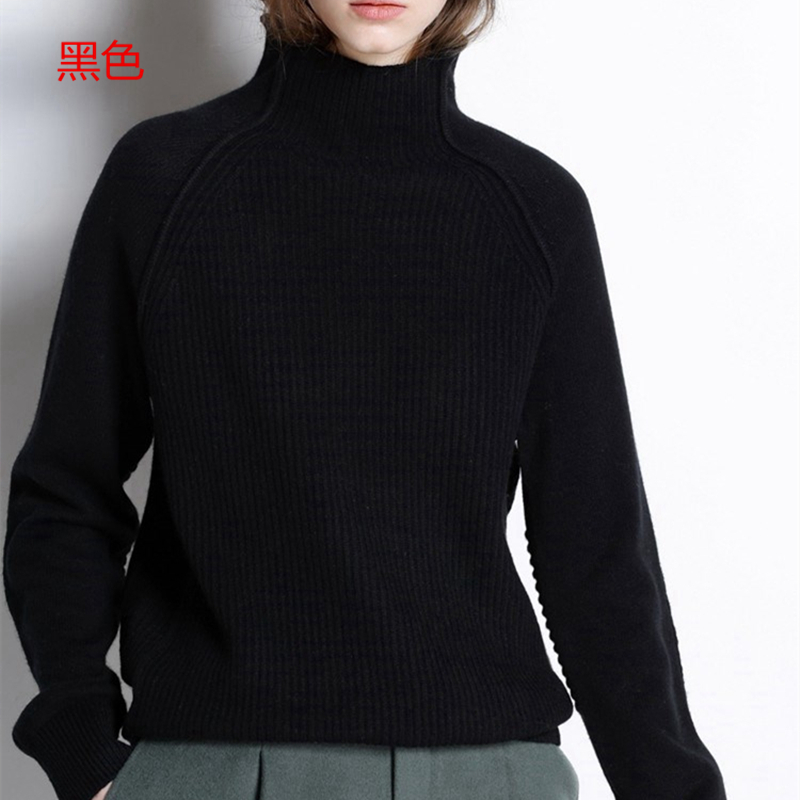 New Arrival Autumn Winter Cashmere Sweater Women High-Collar Thickened Pullover Loose Sweater Knitted Wool Shirt Female Jumper 210218