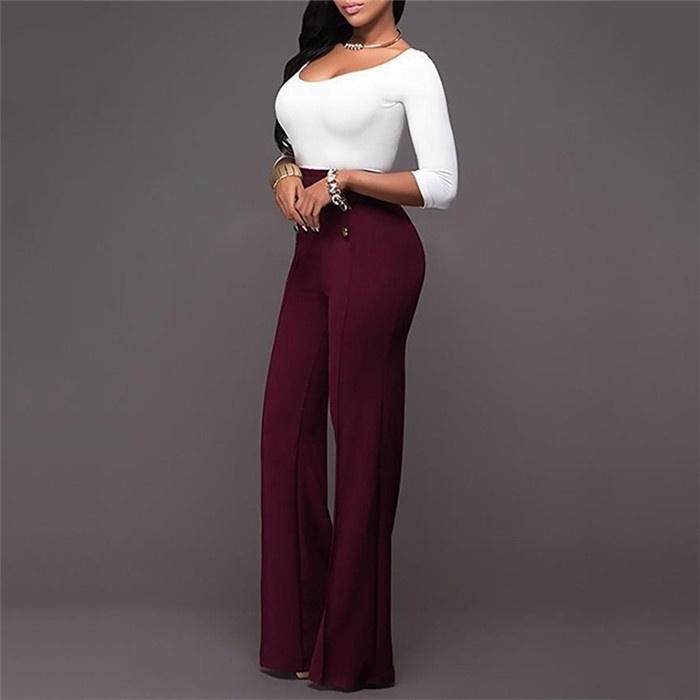 ZOGAA Women Fashion Wide Leg Pants Strech Trousers Ladies Flared Loose High Waist Slacks Female Solid Straight Pants for Woman 201012