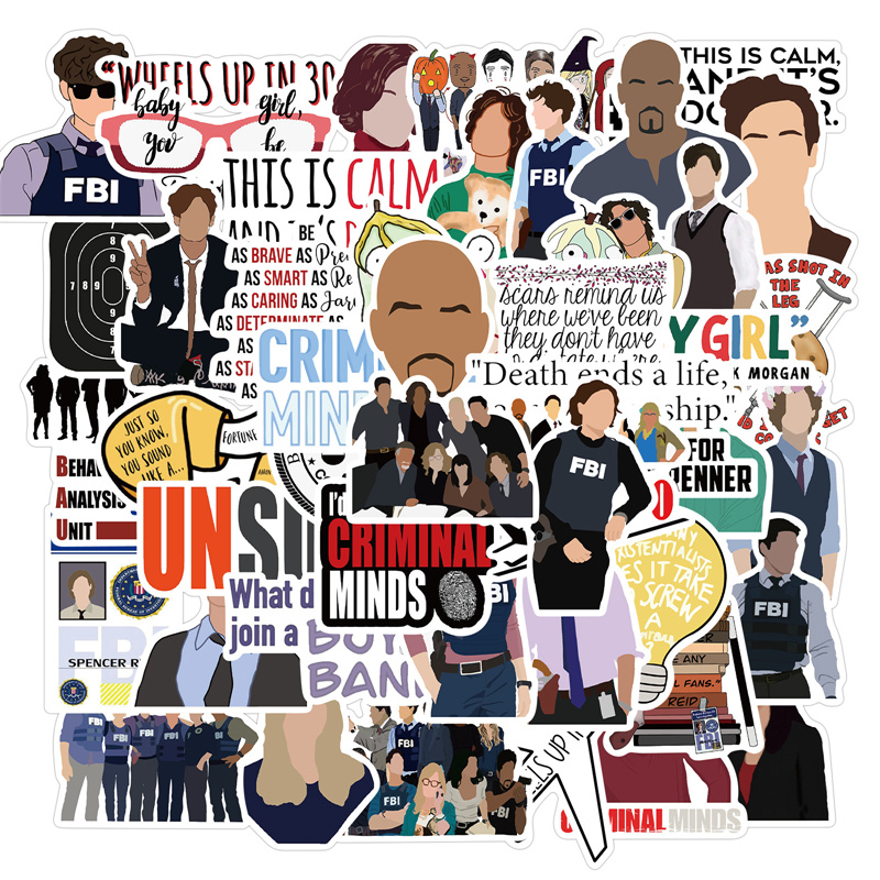 50pcs Films de psychologie criminelle autocollants de voiture Star American Drama Decals Graffiti for Notebook Racing Skateboard Games de bagages