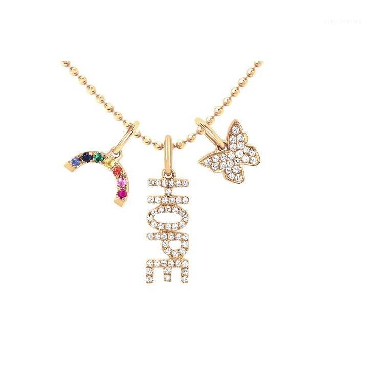 Cute Lovely Charms Rainbow Hope Butterfly Pendants Gold Color Cz Fashion Women Girl Sweet Jewelry Necklaces Chains
Cute Lovely Charms Rainbow Hope Butterfly Pendants Gold Color Cz Fashion Women Girl Sweet Jewelry Necklaces Chains