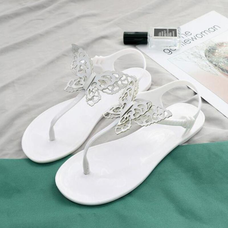 Cuddly Summer Green Slides Brazilian 3D Butterfly Women Sandals Crystal Jelly Shoes Lady Beach Flip Flops Sandalias Mujer fa270