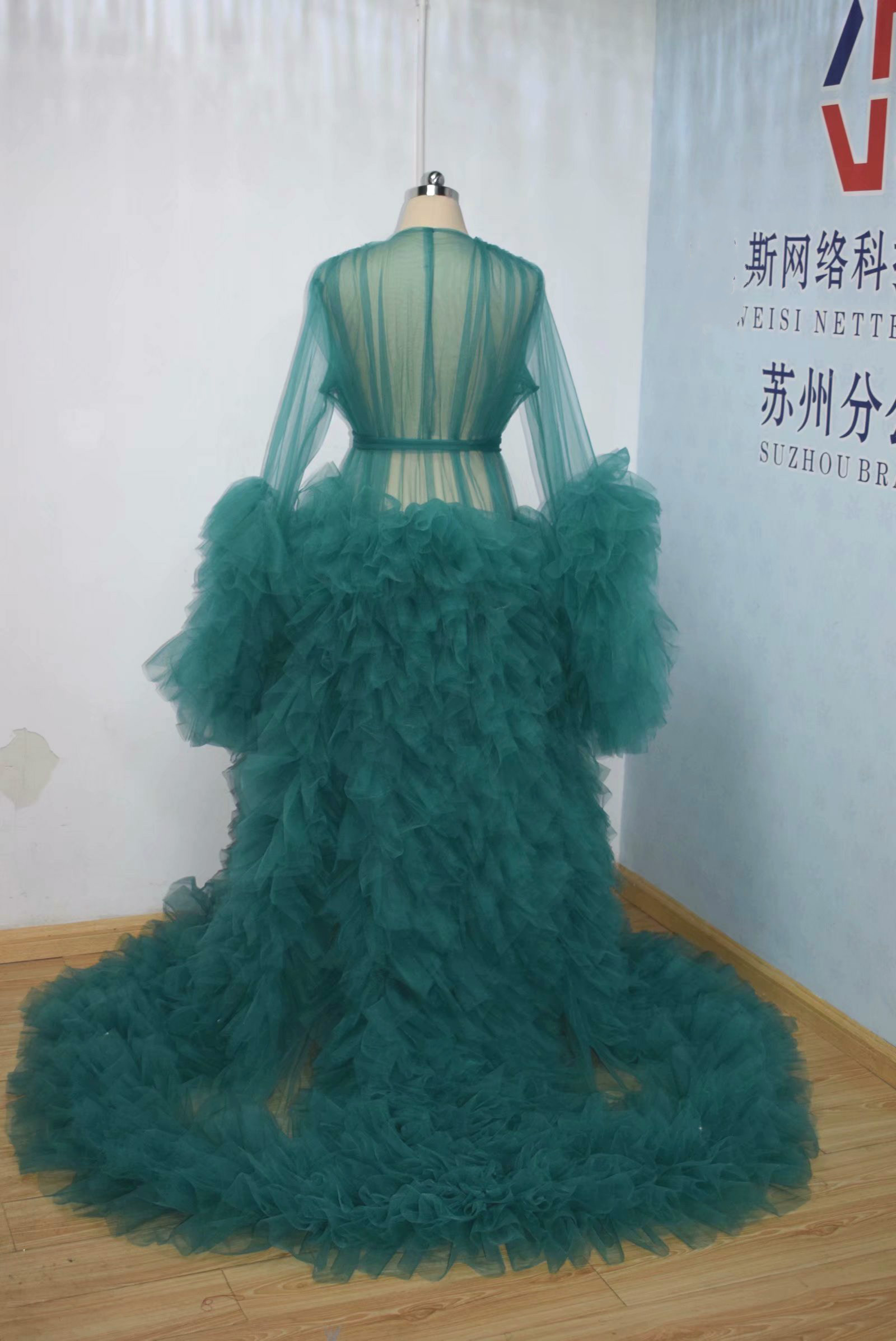 Summer Real Picture Green Maternity Women Photo Shooting Dress Custom Made Party Prom Gowns Sleepwear Nightdress