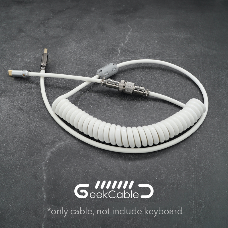 GeekCable Handmade Customized Mechanical Keyboard Cable USB Spiral Data Cable White Entry Model Basic Model