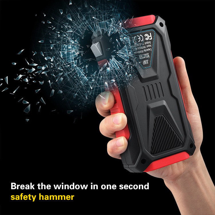 Portable Car Jump Starter 2000A Peak 28000mAh Vehicle Battery Starting Tools Multifunctional Emergency Outdoor Mobile Power Supply With Compass and Sa