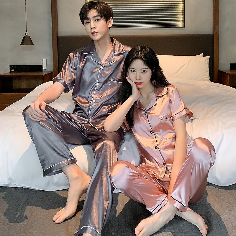Men's Sleepwear Couples Autumn Pajama Sets For Men Women Silk Homewear Solid Summer Satin Nightwear Plus Size 5XL Sleep Lounge Pijama, Black;brown
Men's Sleepwear Couples Autumn Pajama Sets For Men Women Silk Homewear Solid Summer Satin Nightwear Plus Size 5XL Sleep Lounge Pijama, Black;brown
