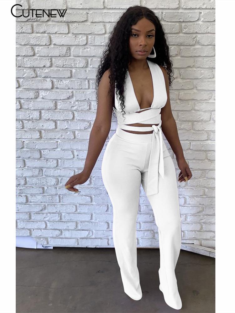 Women's Two Piece Pants Cute Solid Casual Set Women Outfit Sleeveless Bandage Crop Top+High Waist Skinny Matching Lady Party Clubwear, White
Women's Two Piece Pants Cute Solid Casual Set Women Outfit Sleeveless Bandage Crop Top+High Waist Skinny Matching Lady Party Clubwear, White